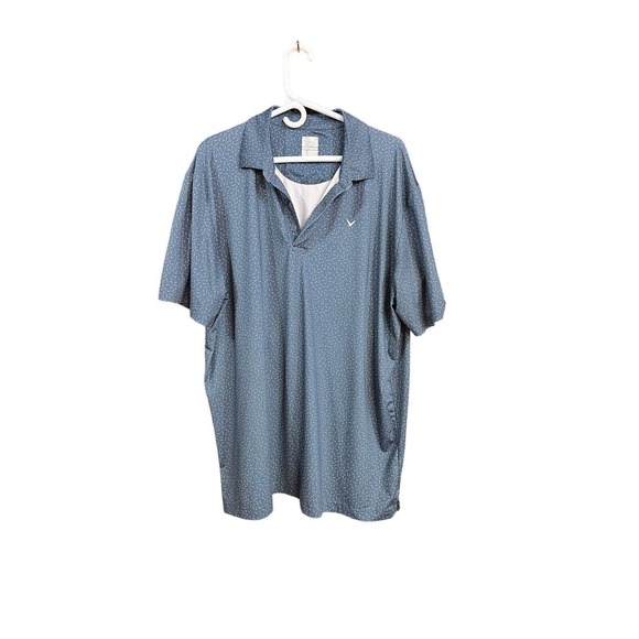 Callaway Other - Callaway Opti-Dri Golf Polo Shirt Mens XL Teal All Over Print Golf Clubs